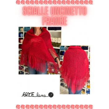Pattern scialle uncinetto frange mohair