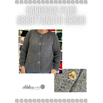 Pattern cardigan plus abbottonato grigio