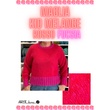 Pattern maglia kid melange rosso fucsia