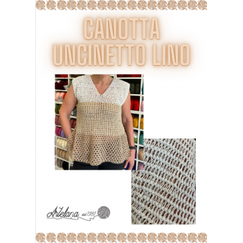 Pattern canotta uncinetto lino M