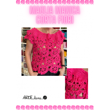 Pattern maglia manica corta fiori uncinetto