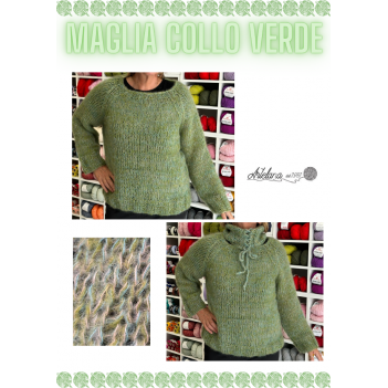 Pattern maglia mohair collo verde