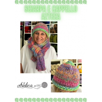 Pattern set sciarpa e cappello Azteca