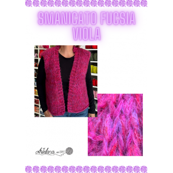 Pattern smanicato mohair fucsia viola