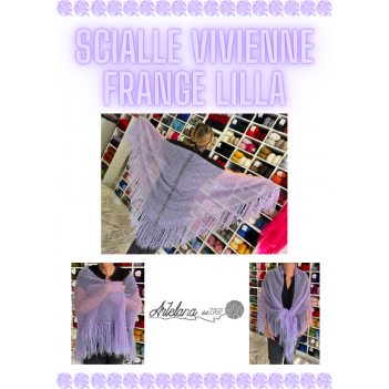 Pattern scialle Vivienne frange lilla