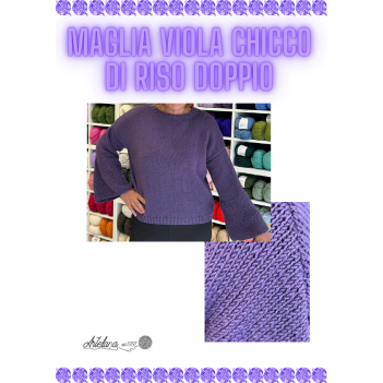 Pattern maglia viola chicco di riso doppio
