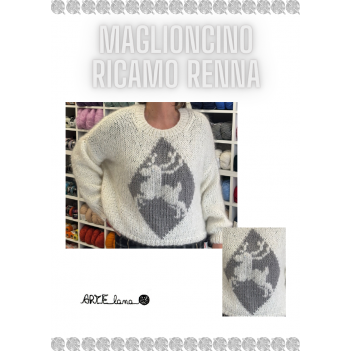 Pattern maglioncino ricamo renna
