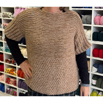 Gilet con manica risvolto col. cammello