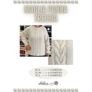 Pattern maglia panna treccia