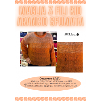 Pattern maglia 3 fili kid arancio sfumata