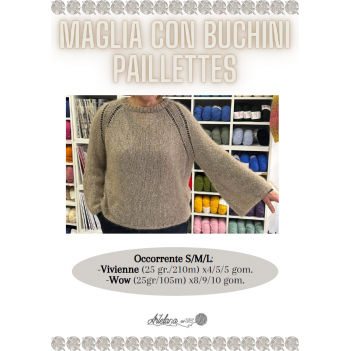 Pattern maglia con buchini paillettes