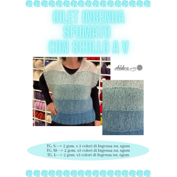Pattern gilet Ingenua sfumato con scollo a V