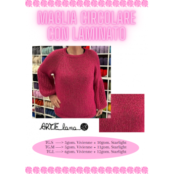 Pattern maglia circolare con laminato
