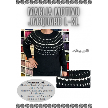 Pattern maglia motivo Jacquard L+XL