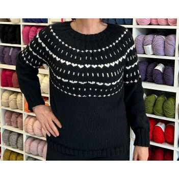 Maglia effetto Jacquard lavorata a mano