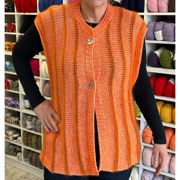 Smanicato arancio righe verticali cotton merino/kidseta