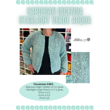 Pattern cardigan Ingenua Starlight verde acqua