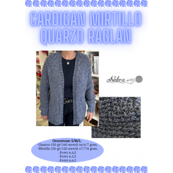 Pattern cardigan Quarzo Mirtillo raglan