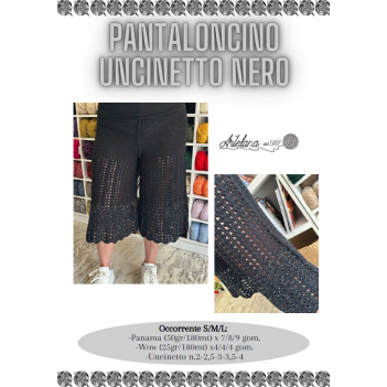Pattern pantaloncino uncinetto nero