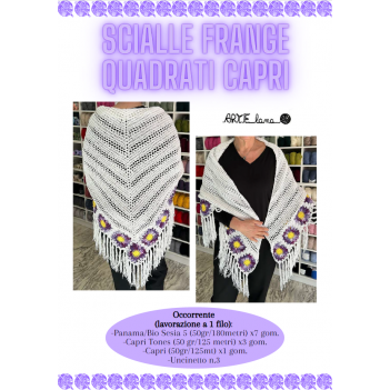 Pattern scialle frange quadrati Capri