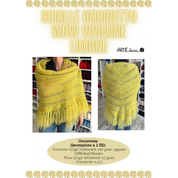 Pattern scialle uncinetto Wow Vivienne limone