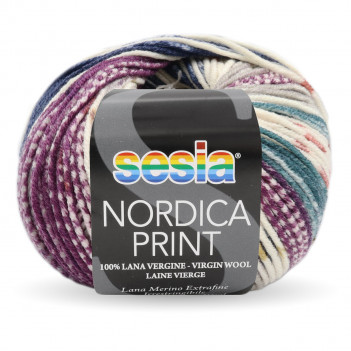 Filato pura lana merinos melange spessore medio. Art. Nordica Print di Sesia Filati