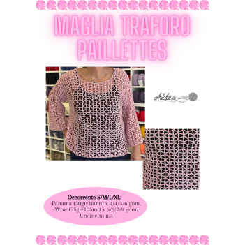 Pattern maglia traforo paillettes