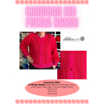 Pattern cardigan Kid fucsia rosso