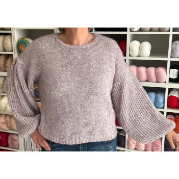 Maglia lace inglese lilla lavorata a mano